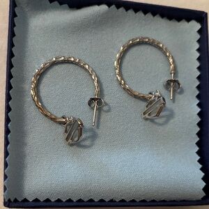 Harley-Davidson Silver Textured Hoop Earrings